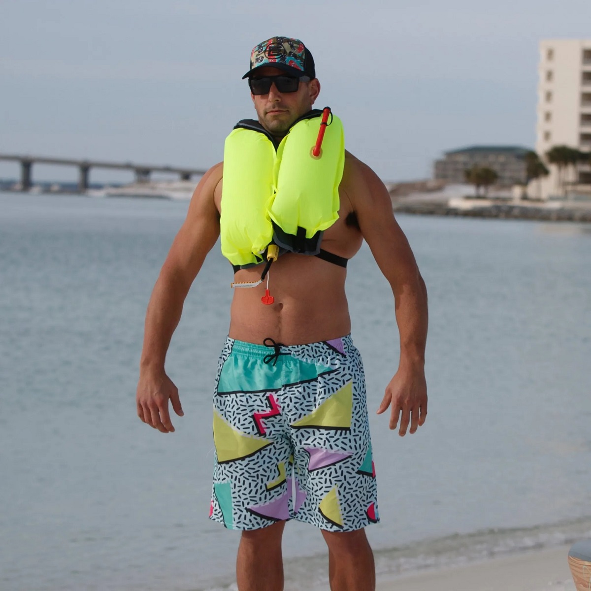 BOTE Inflatable Vest PFD - In Use inflated