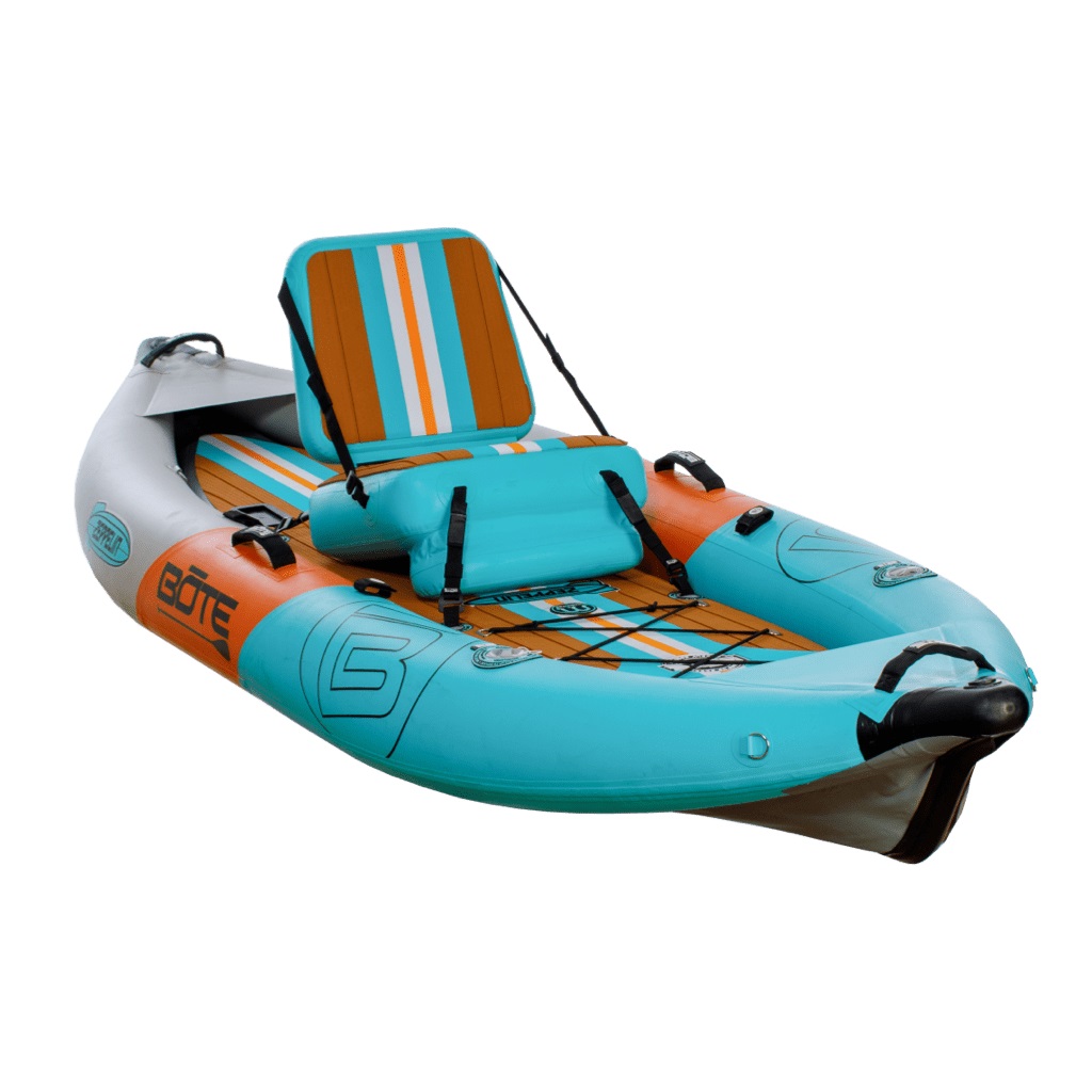 thumbnail interactive-video image 1 of BOTE Zeppelin Aero Inflatable Kayak For Adults & Kids Includes Travel Bag Adjustable Seat 1 Person Single Rider Blow Up Kayaking For Fishing Hunting Leisure Multiple Colors 1 of 11