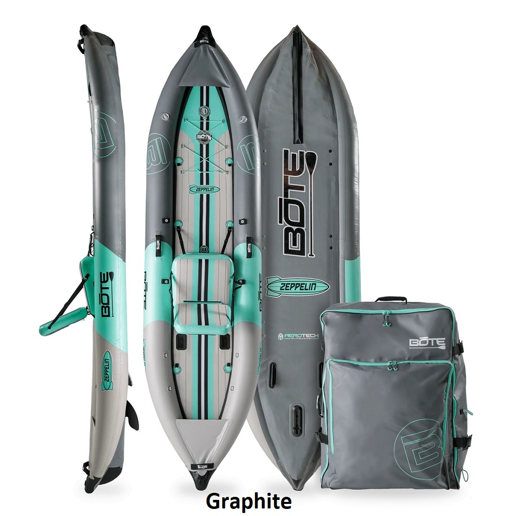 BOTE Zeppelin Aero Inflatable Kayak - Graphite Top View