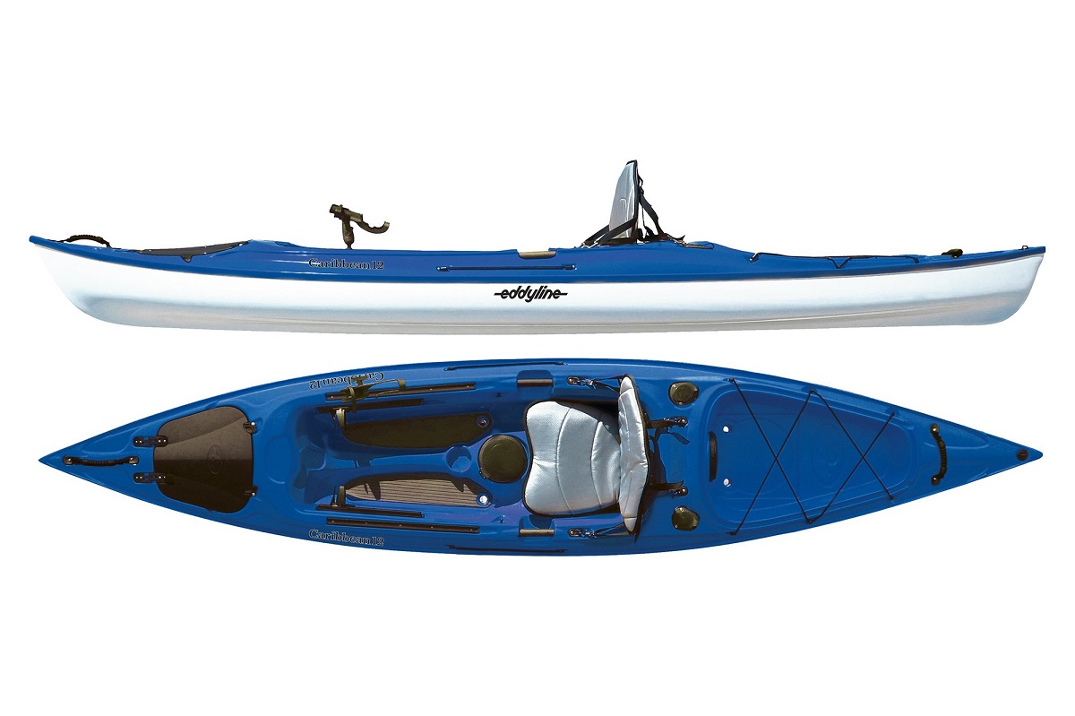 Eddyline Caribbean 12 Angler Kayak - Sapphire Blue / White