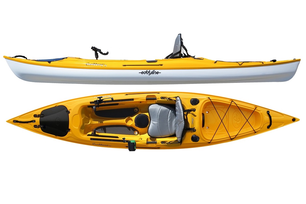 Eddyline Caribbean 12 Angler Kayak - Yellow / White