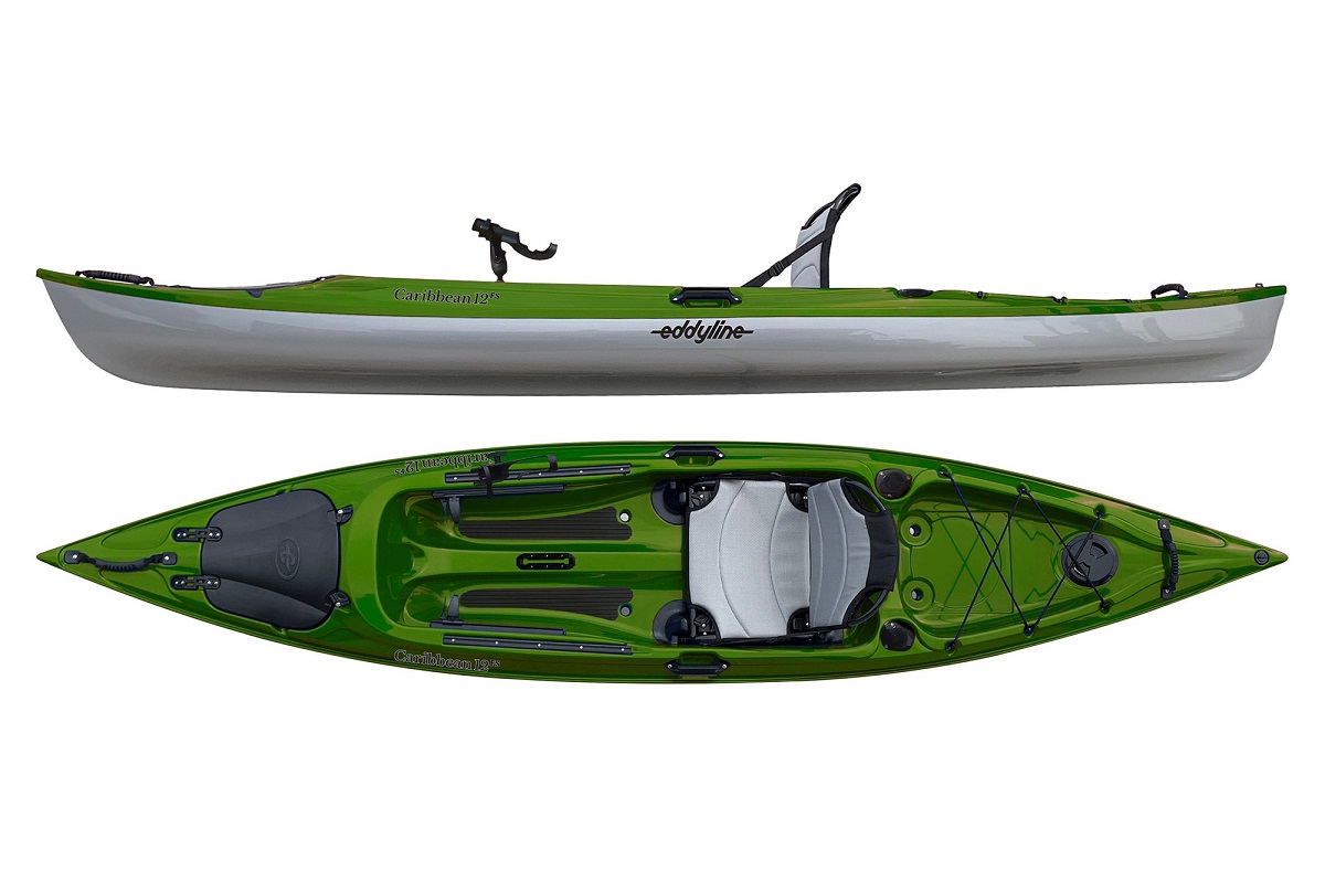 Eddyline Caribbean 12 FS Angler Kayak - Seagrass / Silver