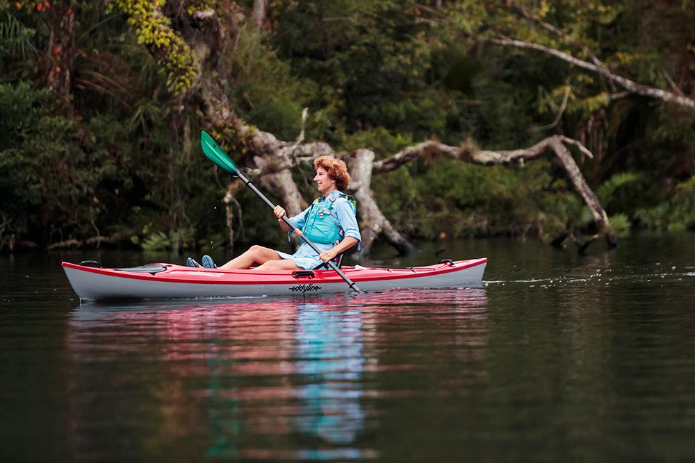 Eddyline Caribbean 12FS Kayak - Red Pearl On The Water