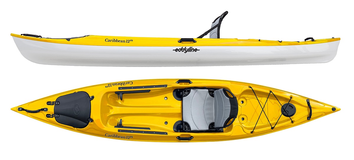 Eddyline Caribbean 12 FS Sit-On-Top Kayak - Yellow / White