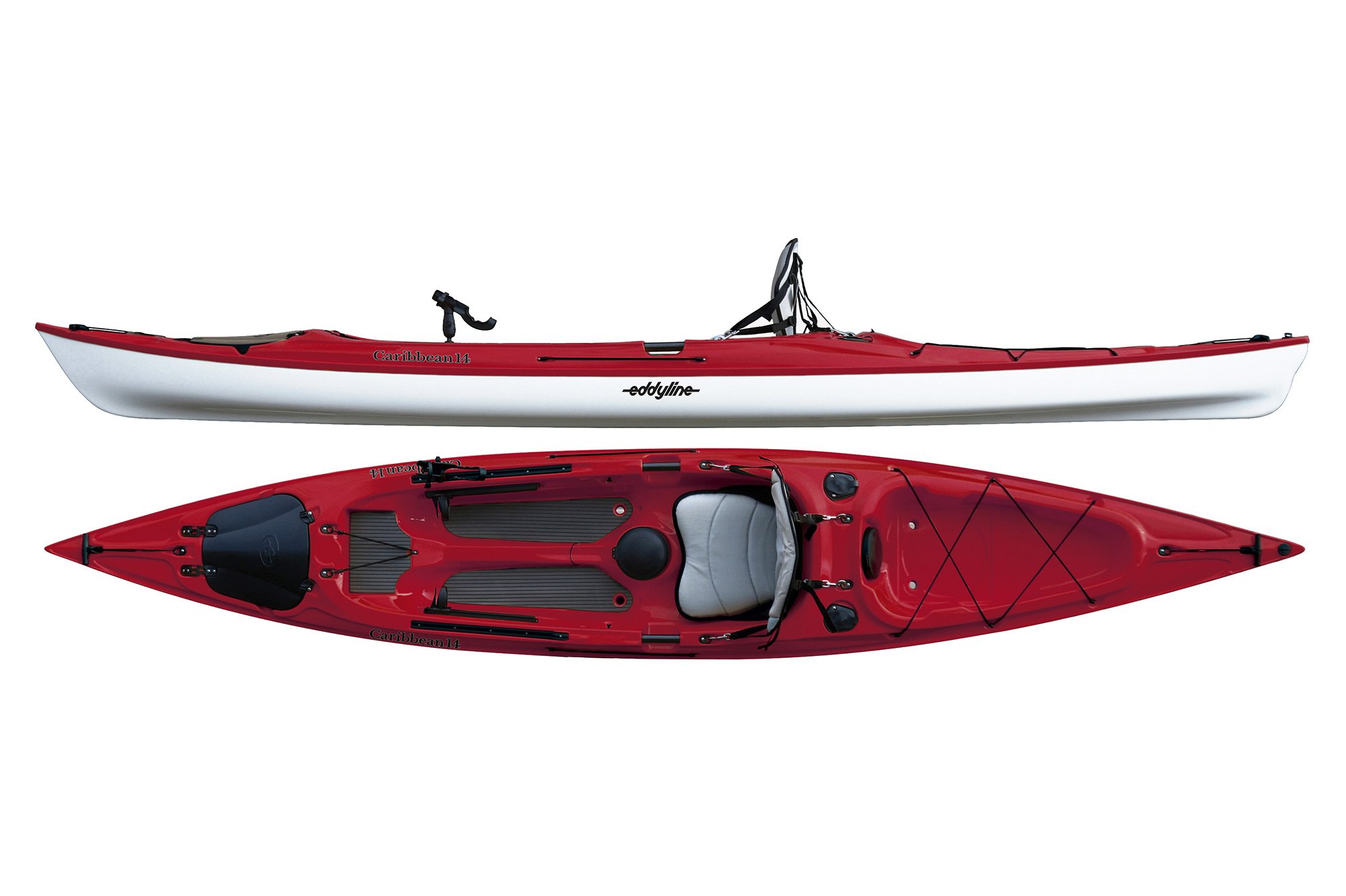 Eddyline Caribbean 14 Angler Kayak - Red Pearl / White