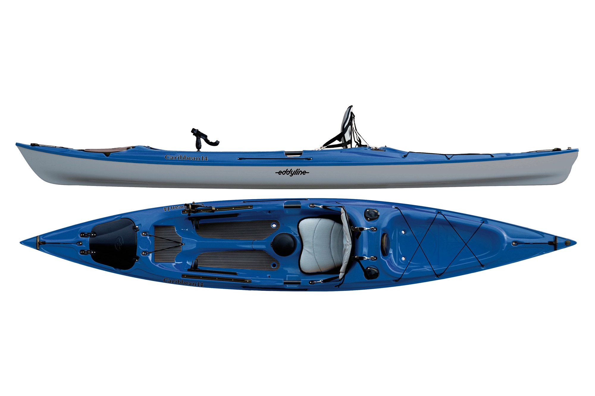 Eddyline Caribbean 14 Angler Kayak - Sapphire Blue / Silver