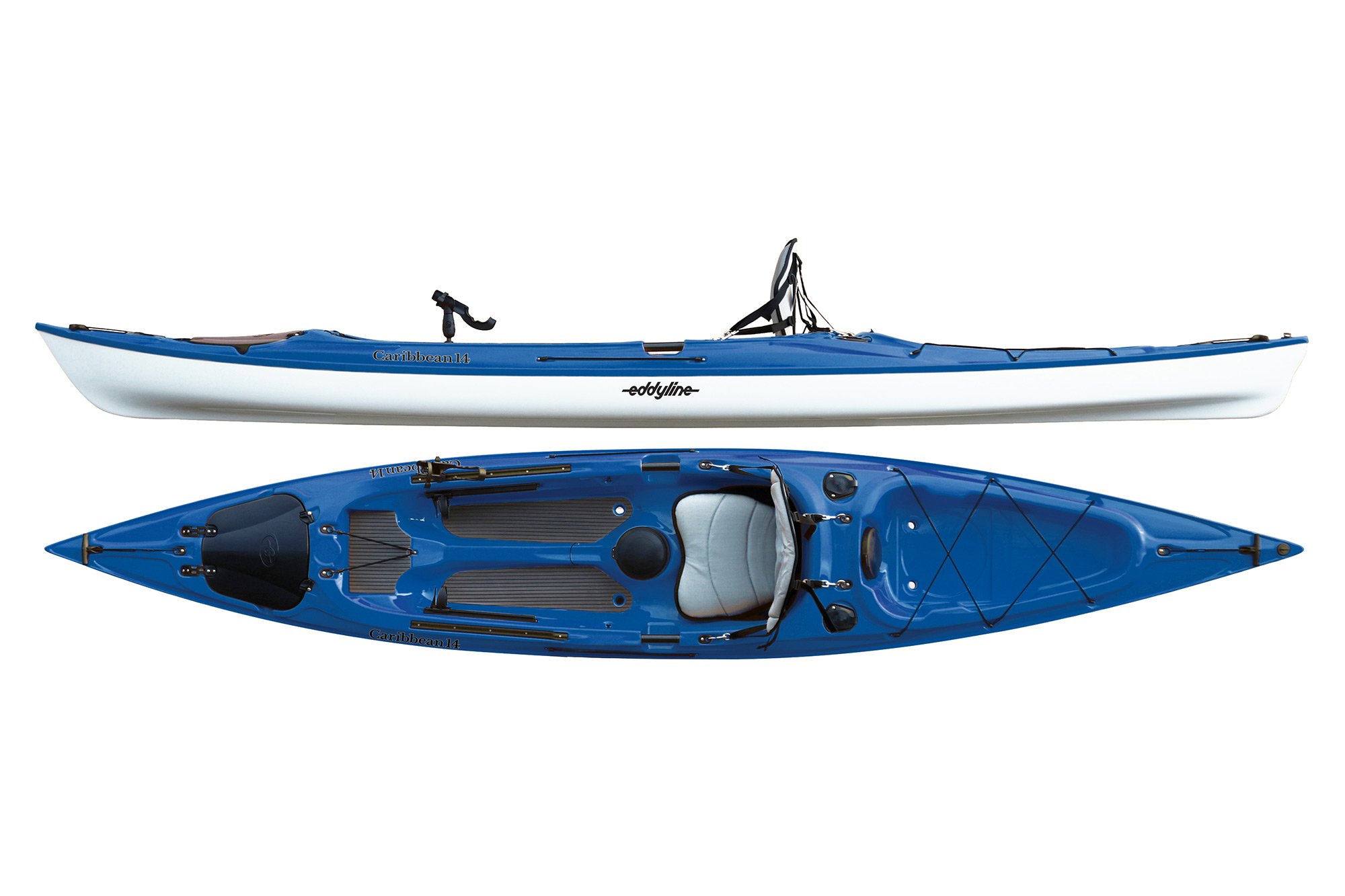 Eddyline Caribbean 14 Angler Kayak - Sapphire Blue / White