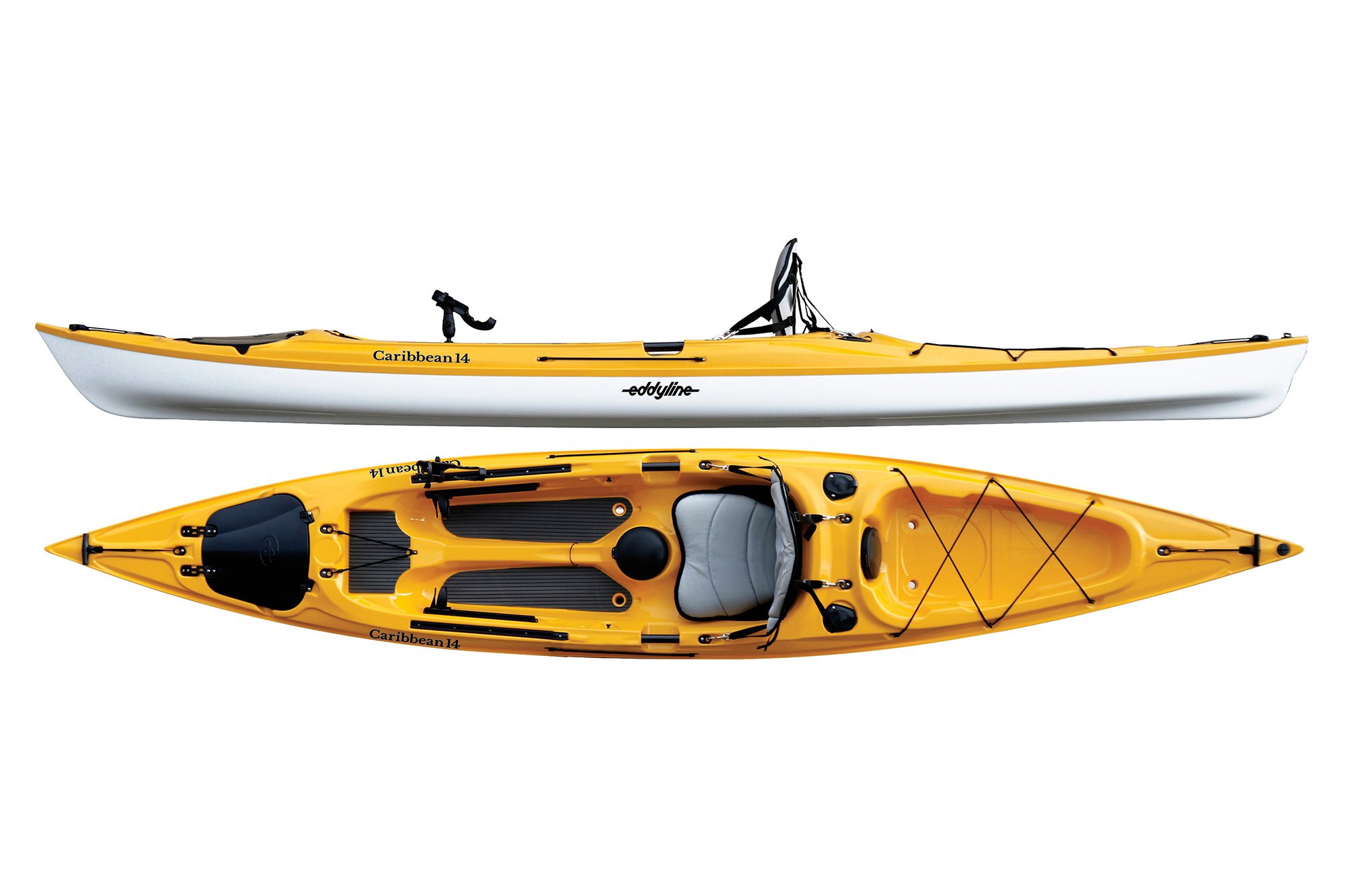 Eddyline Caribbean 14 Angler Kayak - Yellow / White