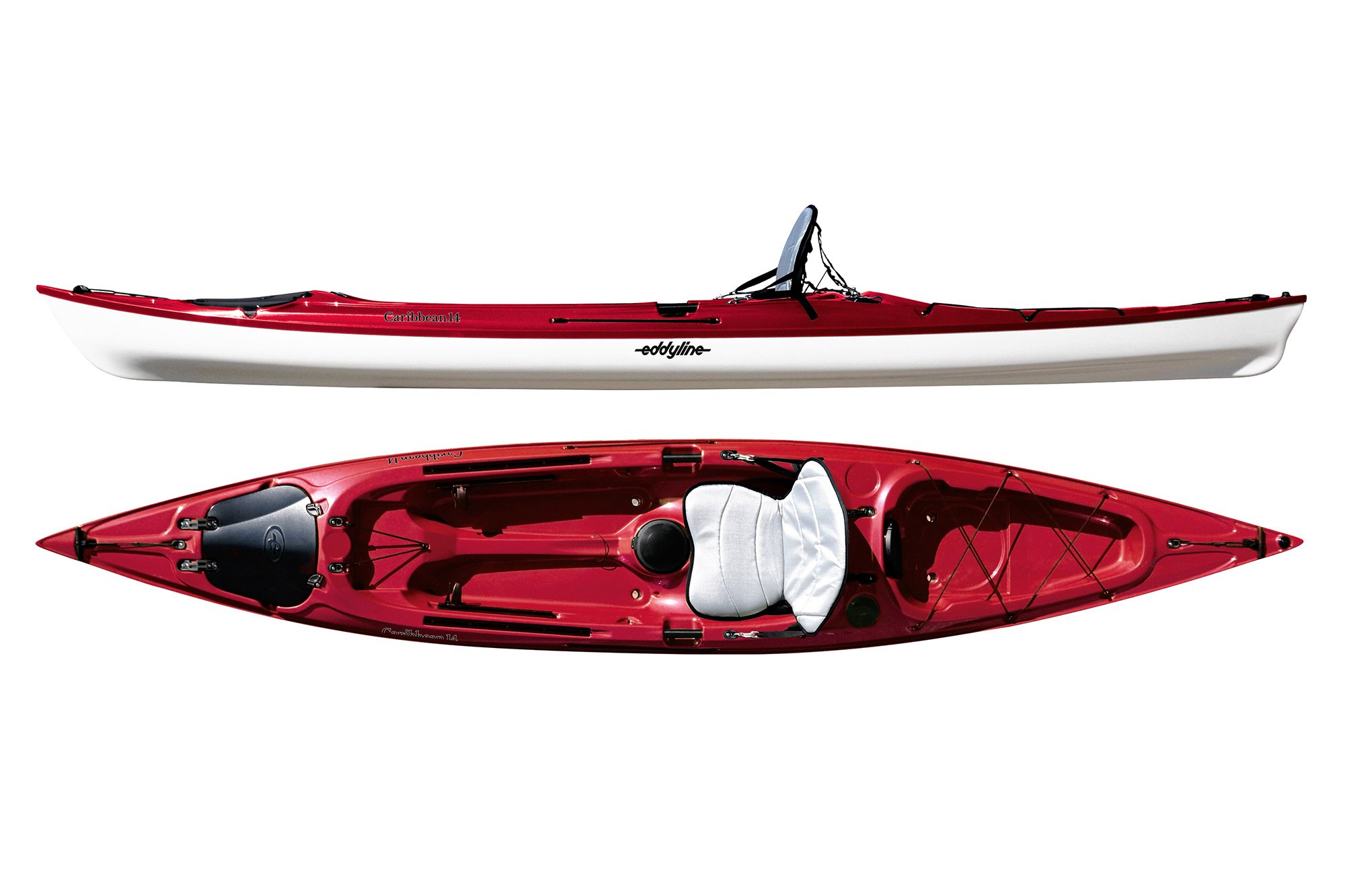 Eddyline Caribbean 14 Sit-On-Top Kayak - Red Peal / White