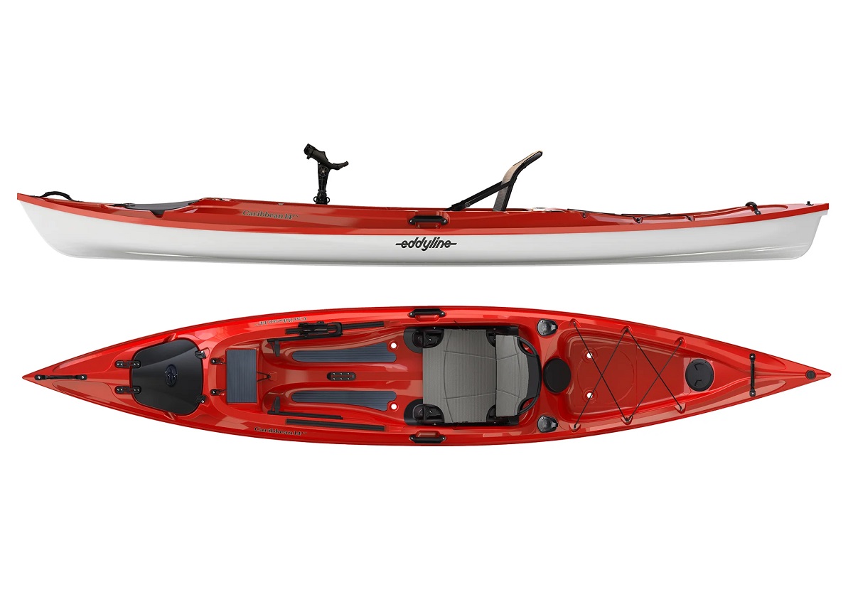 Eddyline Caribbean 14FS Angler Edition Fishing Kayak - Red Pearl / White