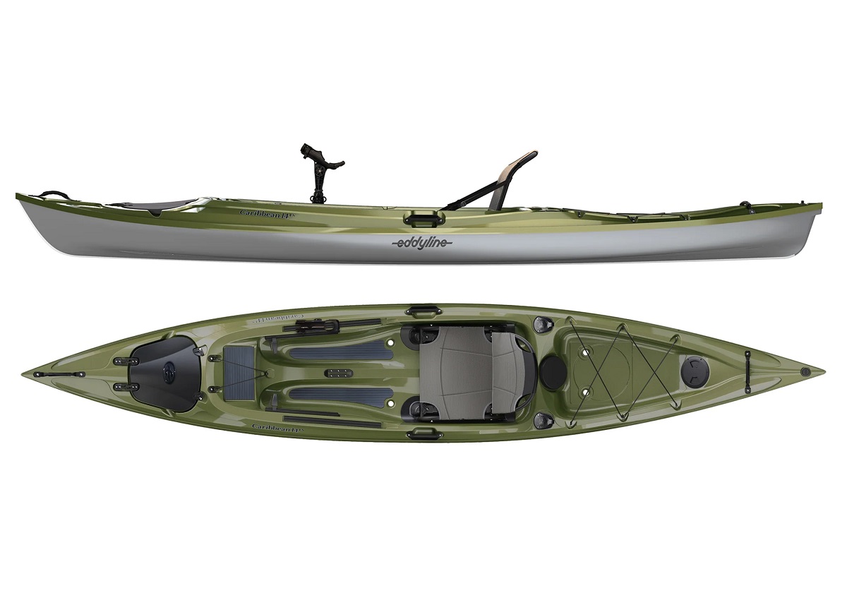 Eddyline Caribbean 14FS Angler Edition Fishing Kayak - Seagrass / Silver