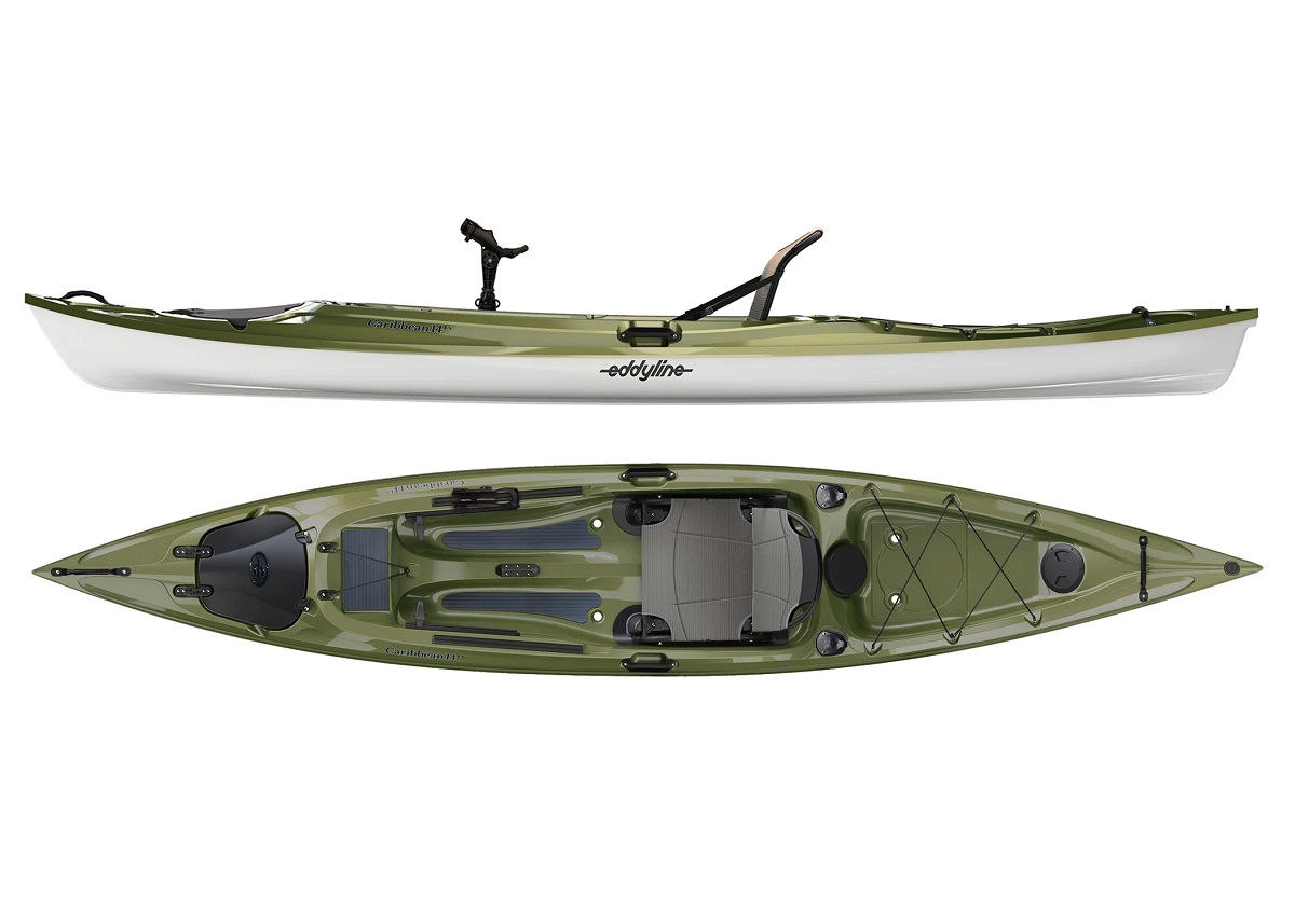 Eddyline Caribbean 14FS Angler Edition Fishing Kayak - Seagrass / White