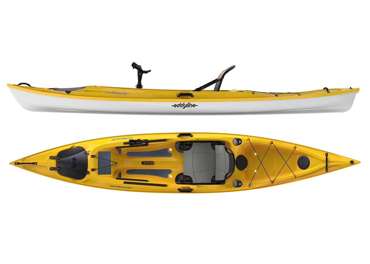 Eddyline Caribbean 14FS Angler Edition Fishing Kayak - Yellow