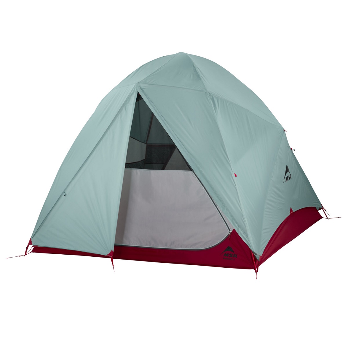 MSR Habiscape 6 Tent - Rear Fly Partially Open