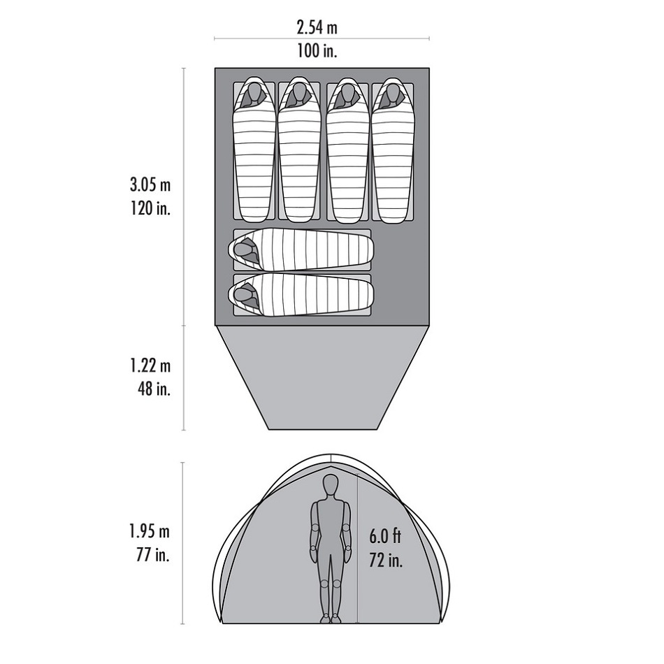 MSR Habitude 6 Tent - Dimensions