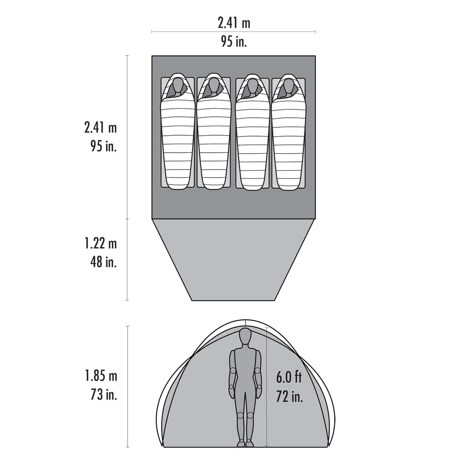 MSR Habitude 4 Tent - Dimensions