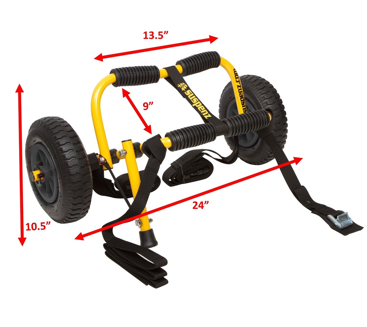 Suspenz Stowable Kayak SK Airless Cart - Dimensions