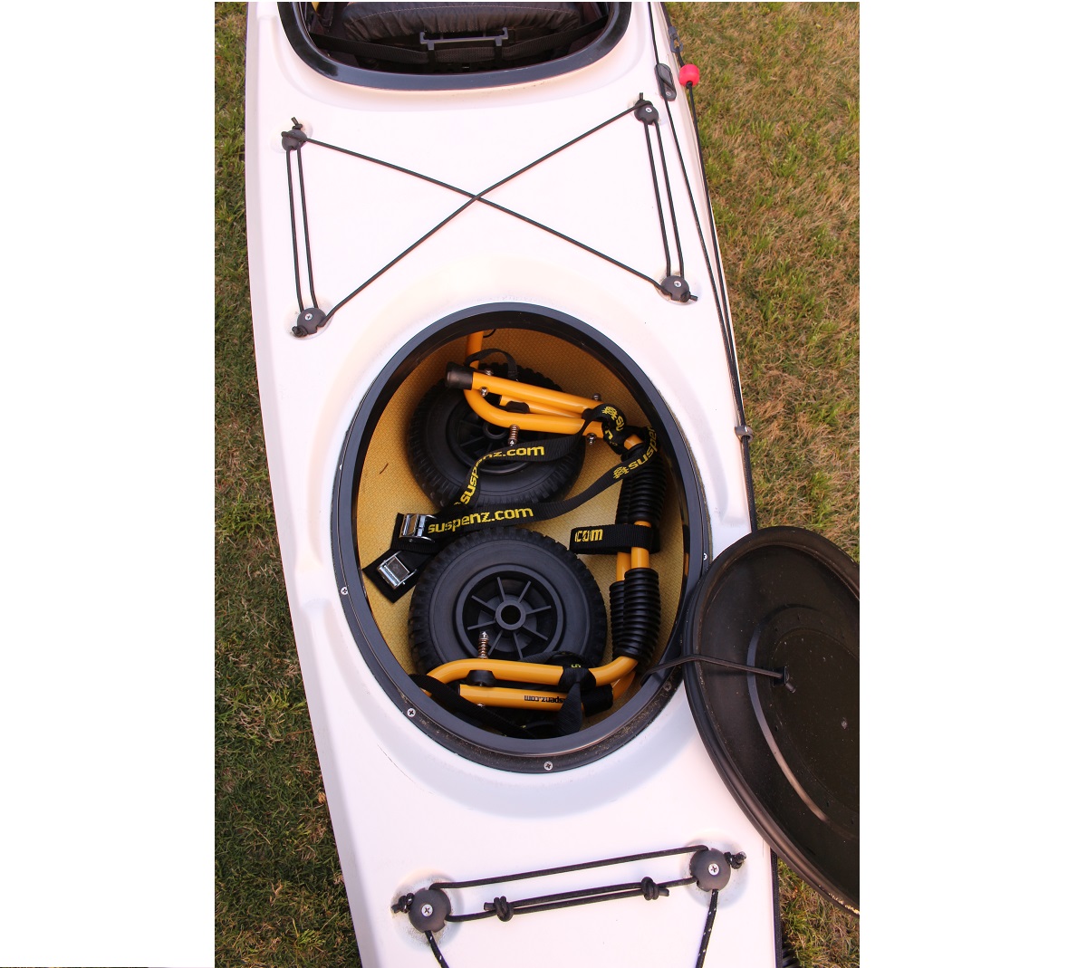 Suspenz Stowable Kayak SK Airless Cart - Stowed