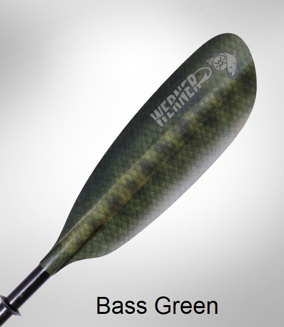 Werner Camano: Hooked Kayak Fishing Paddle - Bass Green
