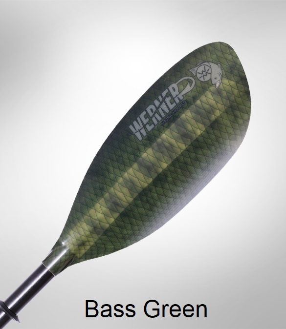 Werner Shuna: Hooked Kayak Fishing Paddle - Bass Green